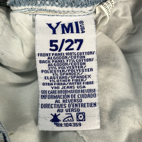 YMI Jeans Women's 5/27 High Rise Ankle Dream Fit Distressed Holes Frayed Cotton - Picture 15 of 15